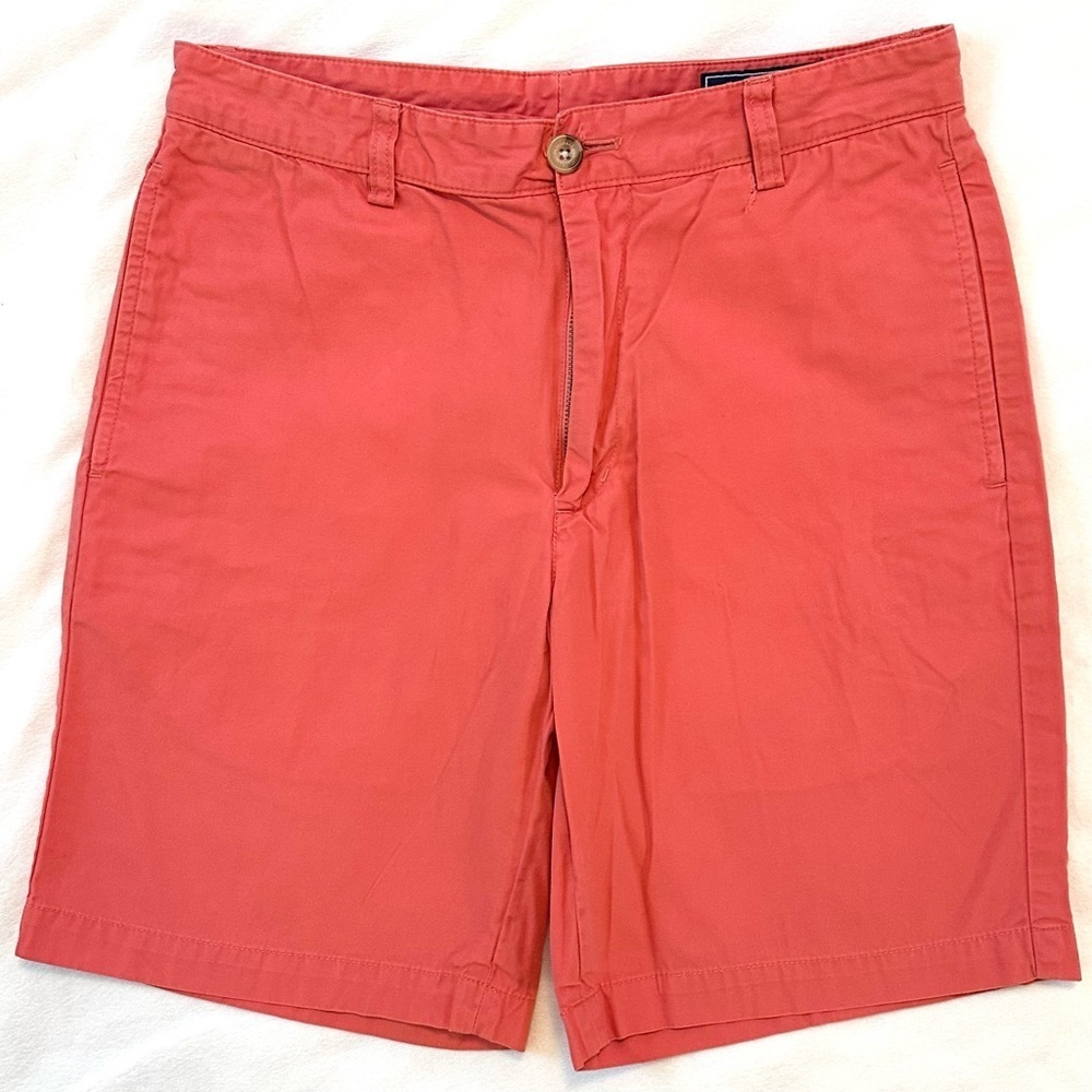 Vineyard Vines Bright Coral Men’s Shorts 30 Cotton 8” inseam preppy summer beach